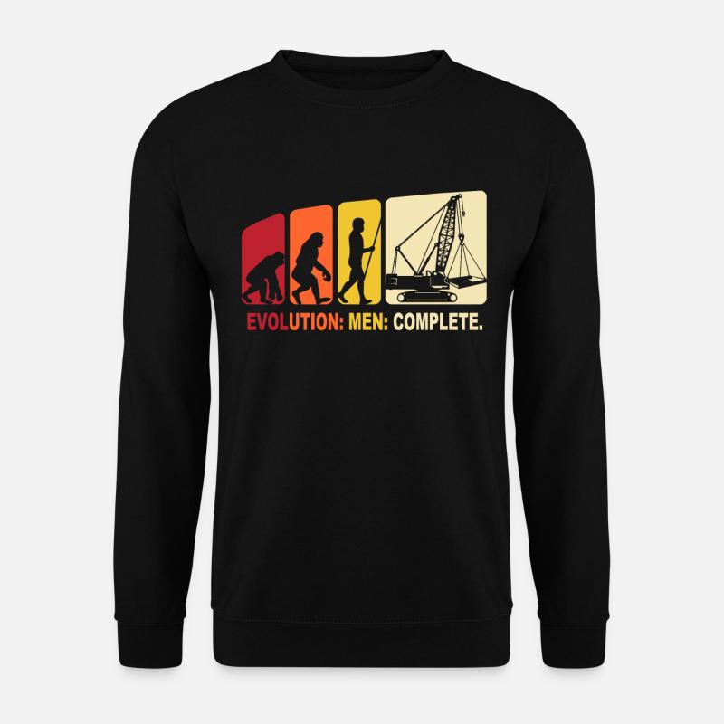 Kranführer Evolution Kranfahrer - Unisex Pullover - Schwarz