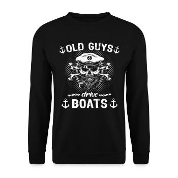 Capitaine Voilier Bateau à moteur Capitaine - Sweat-shirt Unisexe - noir - Devant - Alina (178cm) & Michal (187cm)
