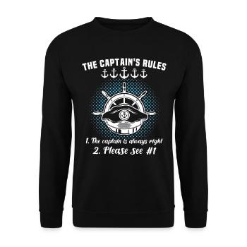 Captain My Boat My Rules Kapitän - Unisex Sweatshirt - black - Front - Alina (178cm) & Michal (187cm)