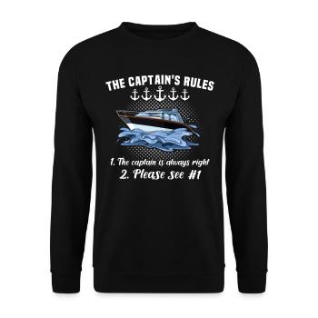 Captain My Boat My Rules Kapitän - Unisex Sweatshirt - black - Front - Alina (178cm) & Michal (187cm)