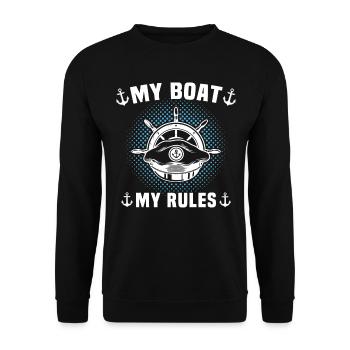 Captain My Boat My Rules Kapitän - Unisex Sweatshirt - black - Front - Alina (178cm) & Michal (187cm)