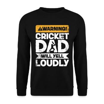 Warnung Schreien - Cricket Dad - Unisex Pullover - Schwarz - Vorne - Alina (178cm) & Michal (187cm)