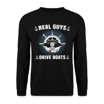 Captain Captain Boat - Unisex Sweatshirt - black - Front - Alina (178cm) & Michal (187cm)