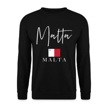 Griechenland Fahnenurlaub - Insel Malta - Unisex Pullover - Schwarz - Vorne - Alina (178cm) & Michal (187cm)