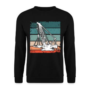Crane Operator Crane Crane Driver - Unisex Sweatshirt - black - Front - Alina (178cm) & Michal (187cm)