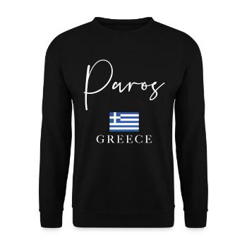 Greece Flag Holidays - Paros Island - Unisex Sweatshirt - black - Front - Alina (178cm) & Michal (187cm)