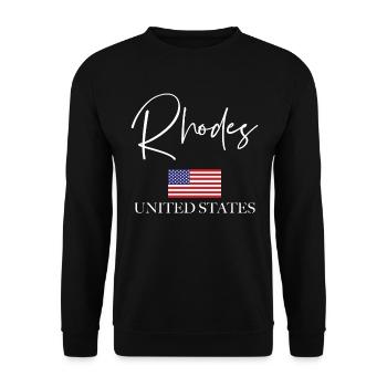 Vacances du drapeau de la Grèce - Rhodes Island - Sweat-shirt Unisexe - noir - Devant - Alina (178cm) & Michal (187cm)