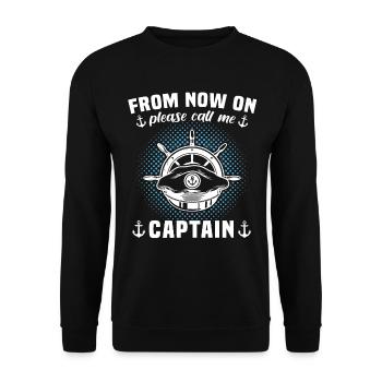 Kapitän Call Me Captain - Unisex Sweatshirt - black - Front - Alina (178cm) & Michal (187cm)