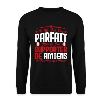 je ne suis pas parfait, supporteur de Amiens. - Sweat-shirt Unisexe - noir - Devant - Alina (178cm) & Michal (187cm)