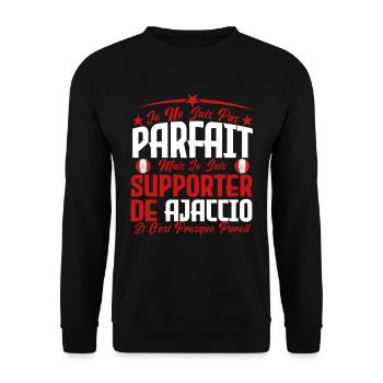 je ne suis pas parfait, supporteur de Ajaccio. - Sweat-shirt Unisexe - noir - Devant - Alina (178cm) & Michal (187cm)