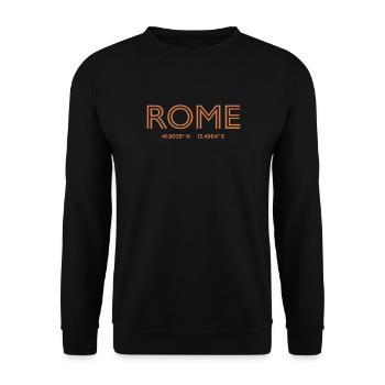 Italie Coordonnées de la ville - Rome - Sweat-shirt Unisexe - noir - Devant - Alina (178cm) & Michal (187cm)