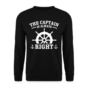 Captain Sprüche is right - Unisex Sweatshirt - black - Front - Alina (178cm) & Michal (187cm)