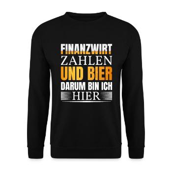 Finanzbeamter Finanzmanager Geld Job Arbeit - Unisex Pullover - Schwarz - Vorne - Alina (178cm) & Michal (187cm)