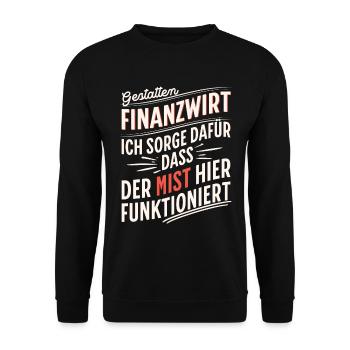 Finanzbeamter Finanzmanager Geld Job Arbeit - Unisex Pullover - Schwarz - Vorne - Alina (178cm) & Michal (187cm)