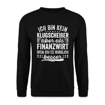 Finanzbeamter Finanzmanager Geld Job Arbeit - Unisex Pullover - Schwarz - Vorne - Alina (178cm) & Michal (187cm)