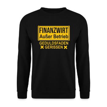 Finanzbeamter Finanzmanager Geld Job Arbeit - Unisex Pullover - Schwarz - Vorne - Alina (178cm) & Michal (187cm)
