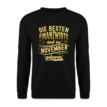 Finanzbeamter Finanzmanager Geld Job Arbeit - Unisex Pullover - Schwarz - Vorne - Alina (178cm) & Michal (187cm)