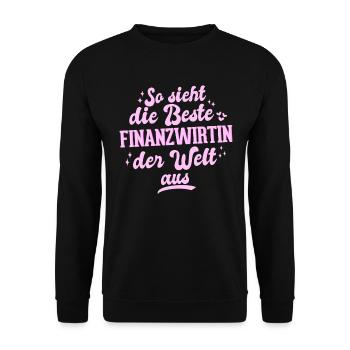 Finanzbeamter Finanzmanager Geld Job Arbeit - Unisex Pullover - Schwarz - Vorne - Alina (178cm) & Michal (187cm)