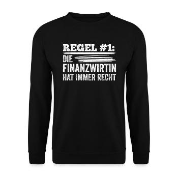 Finanzbeamter Finanzmanager Geld Job Arbeit - Unisex Pullover - Schwarz - Vorne - Alina (178cm) & Michal (187cm)