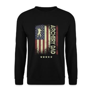 American Flag - Archery Dad - Unisex Sweatshirt - black - Front - Alina (178cm) & Michal (187cm)