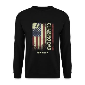 Drapeau américain des États-Unis - Père grimpeur - Sweat-shirt Unisexe - noir - Devant - Alina (178cm) & Michal (187cm)