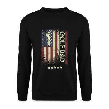 Drapeau des États-Unis - Golf Dad - Sweat-shirt Unisexe - noir - Devant - Alina (178cm) & Michal (187cm)