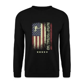 Drapeau américain - Fantasy Soccer Dad - Sweat-shirt Unisexe - noir - Devant - Alina (178cm) & Michal (187cm)