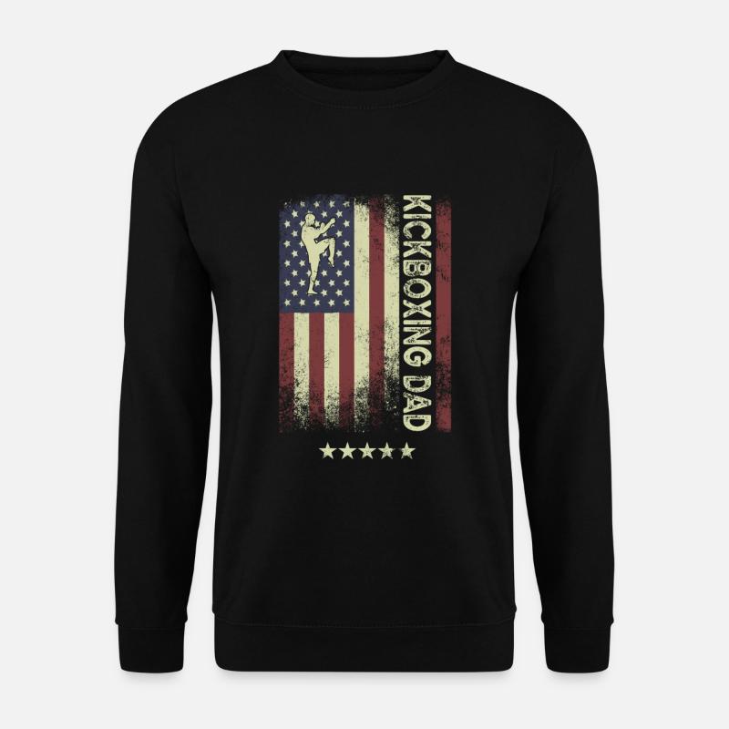American Flag - Kickboxing Father - Unisex Sweatshirt - black