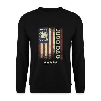 American Flag - Judo-Dad - Unisex Sweatshirt - black - Front - Alina (178cm) & Michal (187cm)
