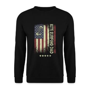 Drapeau américain - Kite Surfing Dad - Sweat-shirt Unisexe - noir - Devant - Alina (178cm) & Michal (187cm)