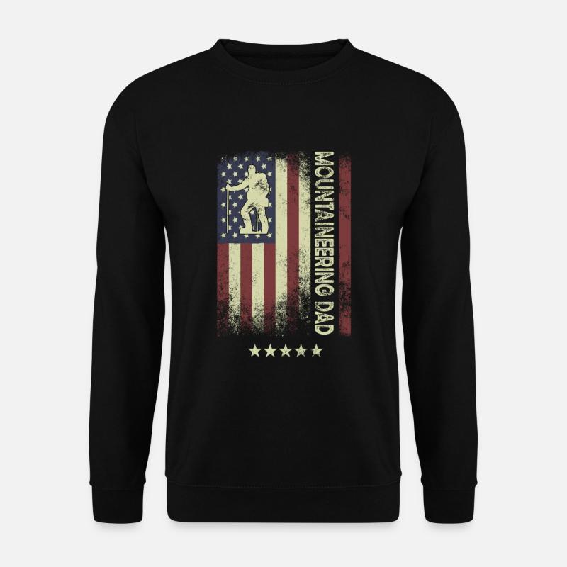 U.S. Flag - Mountaineering Dad - Unisex Sweatshirt - black