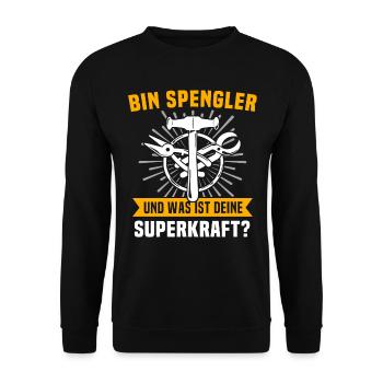Spengler Bauspengler - Unisex Pullover - Schwarz - Vorne - Alina (178cm) & Michal (187cm)