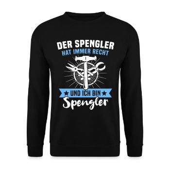 Spengler Bauspengler - Unisex Pullover - Schwarz - Vorne - Alina (178cm) & Michal (187cm)