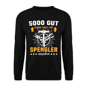 Spengler Bauspengler - Unisex Pullover - Schwarz - Vorne - Alina (178cm) & Michal (187cm)