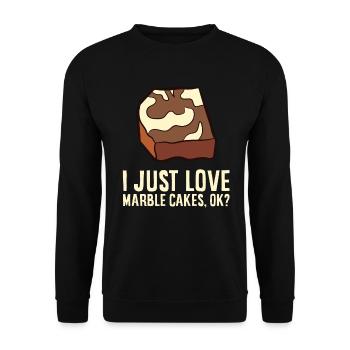 Marble Cake - I just love marble cakes, ok? - Unisex Sweatshirt - black - Front - Alina (178cm) & Michal (187cm)