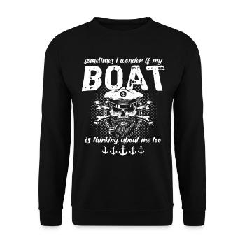 Captain Boat Sayings Boat Owner - Unisex Sweatshirt - black - Front - Alina (178cm) & Michal (187cm)