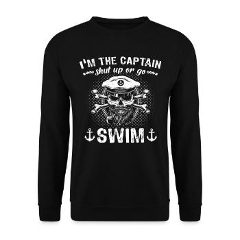 Captain Boat Sayings Boat Owner - Unisex Sweatshirt - black - Front - Alina (178cm) & Michal (187cm)
