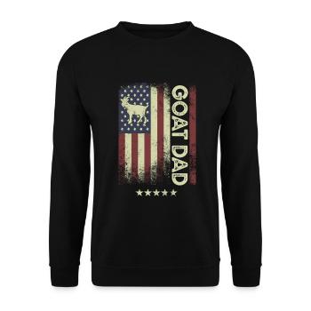 Drapeau américain - Papa de chèvre - Sweat-shirt Unisexe - noir - Devant - Alina (178cm) & Michal (187cm)