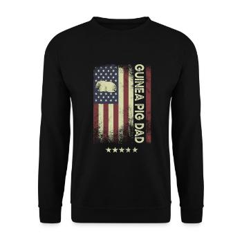 Drapeau américain - Guinea Pig Dad - Sweat-shirt Unisexe - noir - Devant - Alina (178cm) & Michal (187cm)