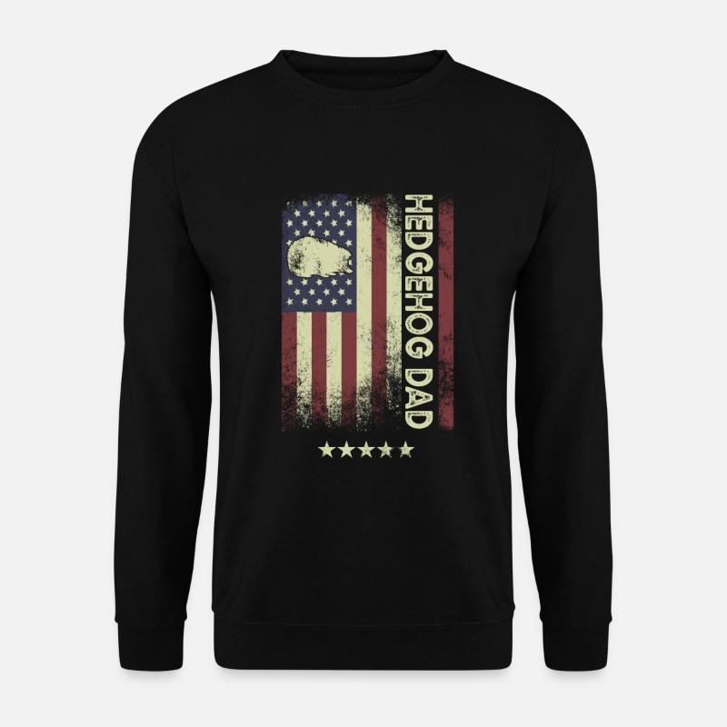 Drapeau américain - Hedgehog Dad - Sweat-shirt Unisexe - noir