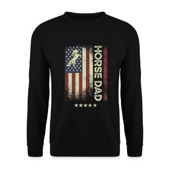 USA American Flag - Horse Father - Unisex Sweatshirt - black - Front - Alina (178cm) & Michal (187cm)