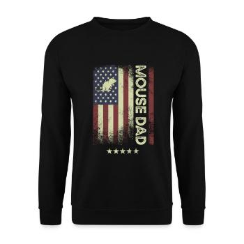 USA-amerikanische Flagge - Maus-Vati - Unisex Pullover - Schwarz - Vorne - Alina (178cm) & Michal (187cm)