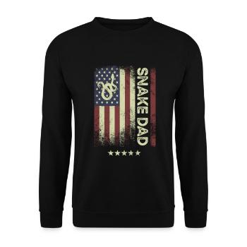 USA American Flag - Snake Dad - Unisex Sweatshirt - black - Front - Alina (178cm) & Michal (187cm)