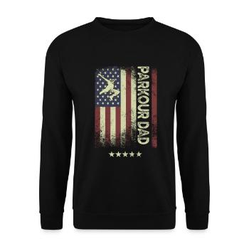 Drapeau américain - Parkour-Dad - Sweat-shirt Unisexe - noir - Devant - Alina (178cm) & Michal (187cm)