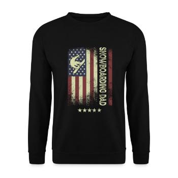 Drapeau américain - Snowboard Dad - Sweat-shirt Unisexe - noir - Devant - Alina (178cm) & Michal (187cm)