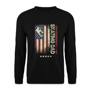 Drapeau des États-Unis - Papa patineur sur glace - Sweat-shirt Unisexe - noir - Devant - Alina (178cm) & Michal (187cm)