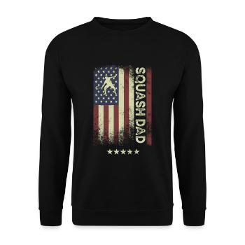 Drapeau américain des États-Unis - Squash Dad - Sweat-shirt Unisexe - noir - Devant - Alina (178cm) & Michal (187cm)