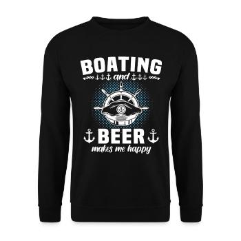 Captain Beer Boat Sayings - Unisex Sweatshirt - black - Front - Alina (178cm) & Michal (187cm)