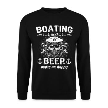Captain Beer Boat Sayings - Unisex Sweatshirt - black - Front - Alina (178cm) & Michal (187cm)