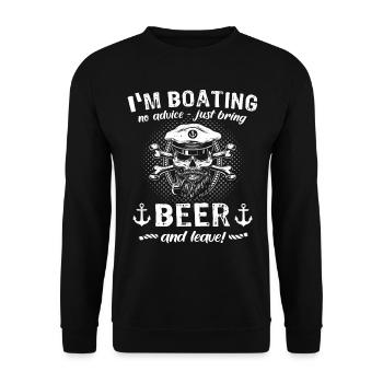 Captain Beer Boat Sayings - Unisex Sweatshirt - black - Front - Alina (178cm) & Michal (187cm)